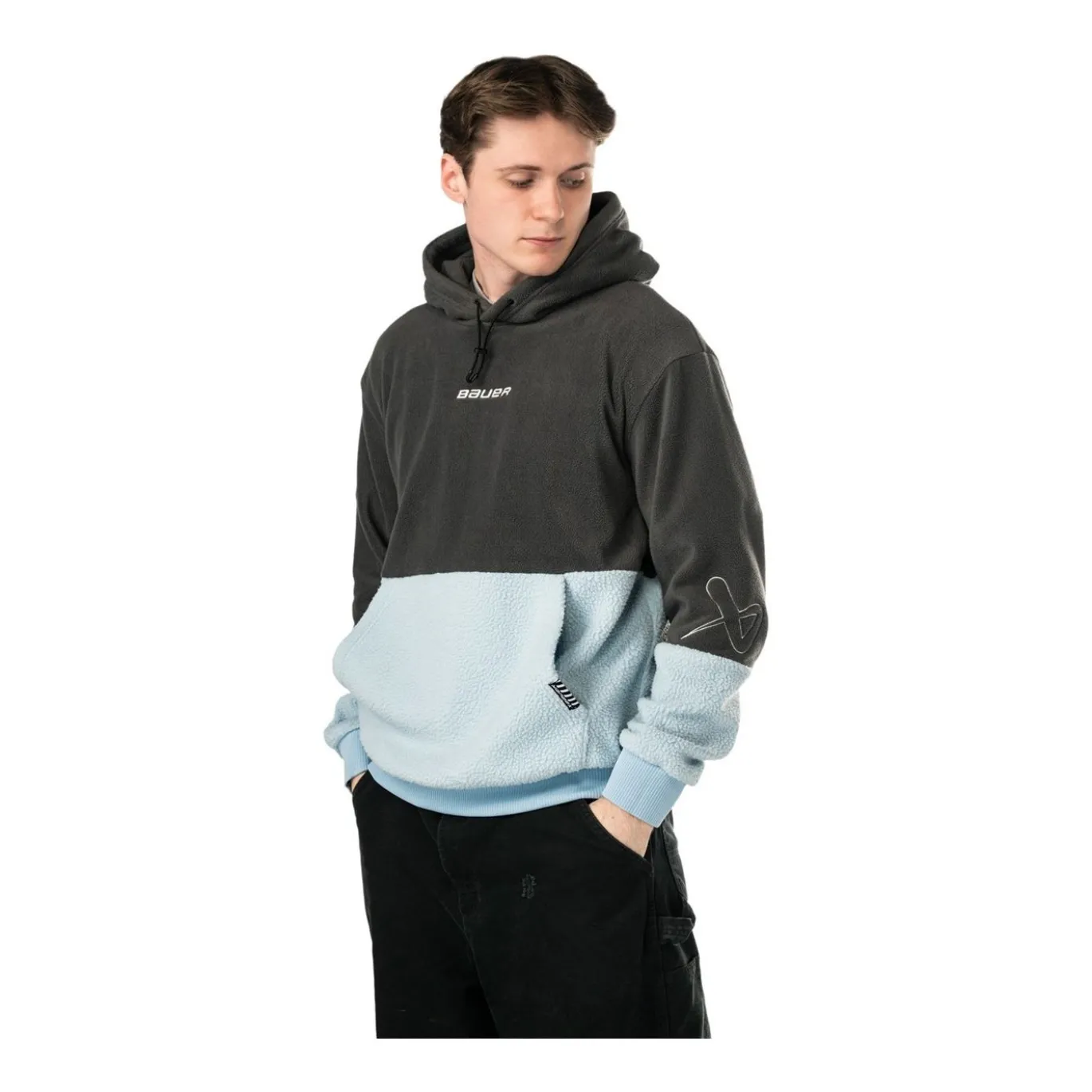 Bauer Hoodie Polar Fleece Sr Volcano/Blue