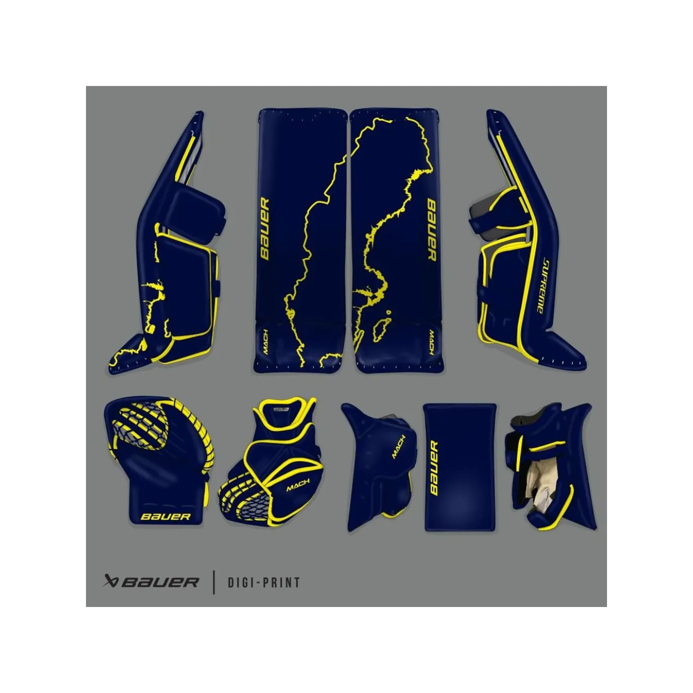 Bauer Målvaktsbenskydd Custom Supreme Shadow Sr - Digital Print