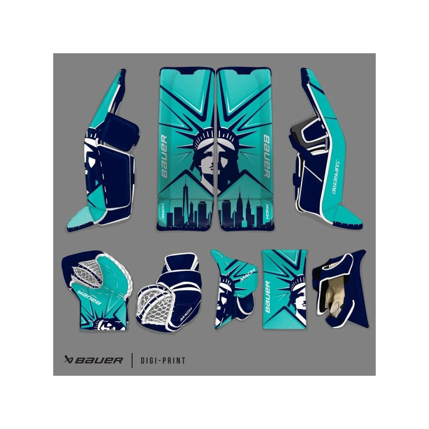 Bauer Målvaktsbenskydd Custom Supreme Shadow Sr - Digital Print