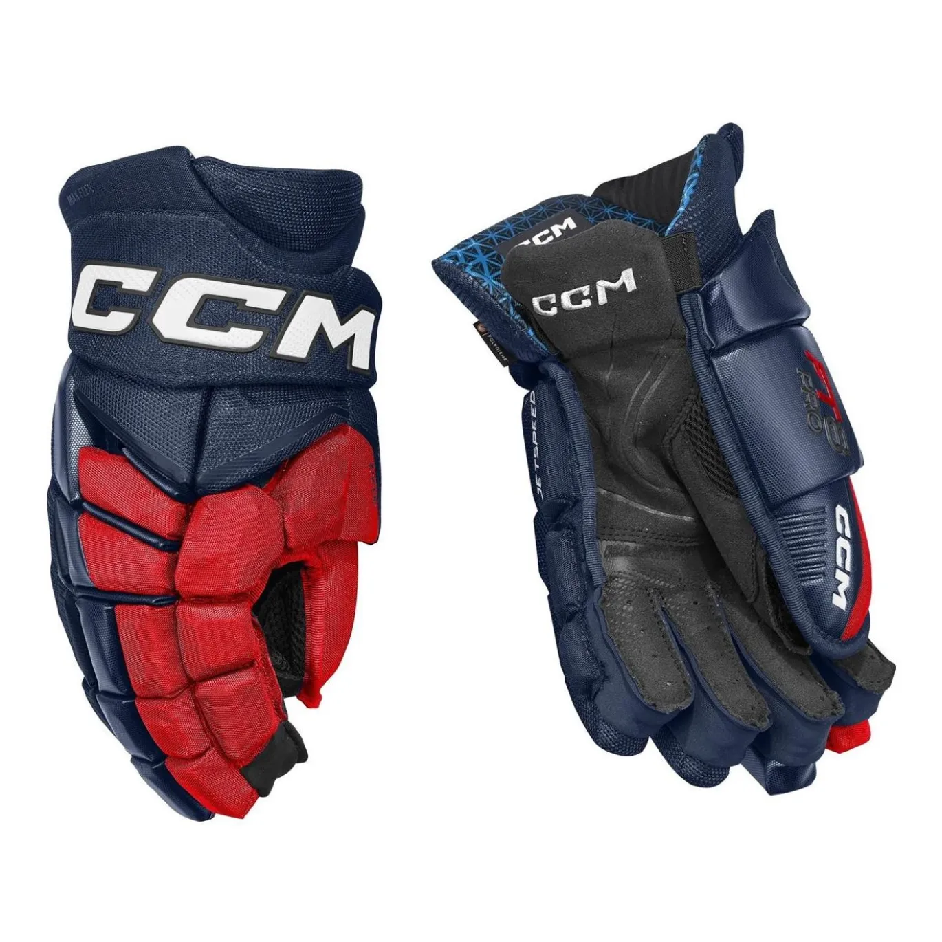 CCM Hockeyhandskar Jetspeed FT8 Pro Sr Navy/Red/White