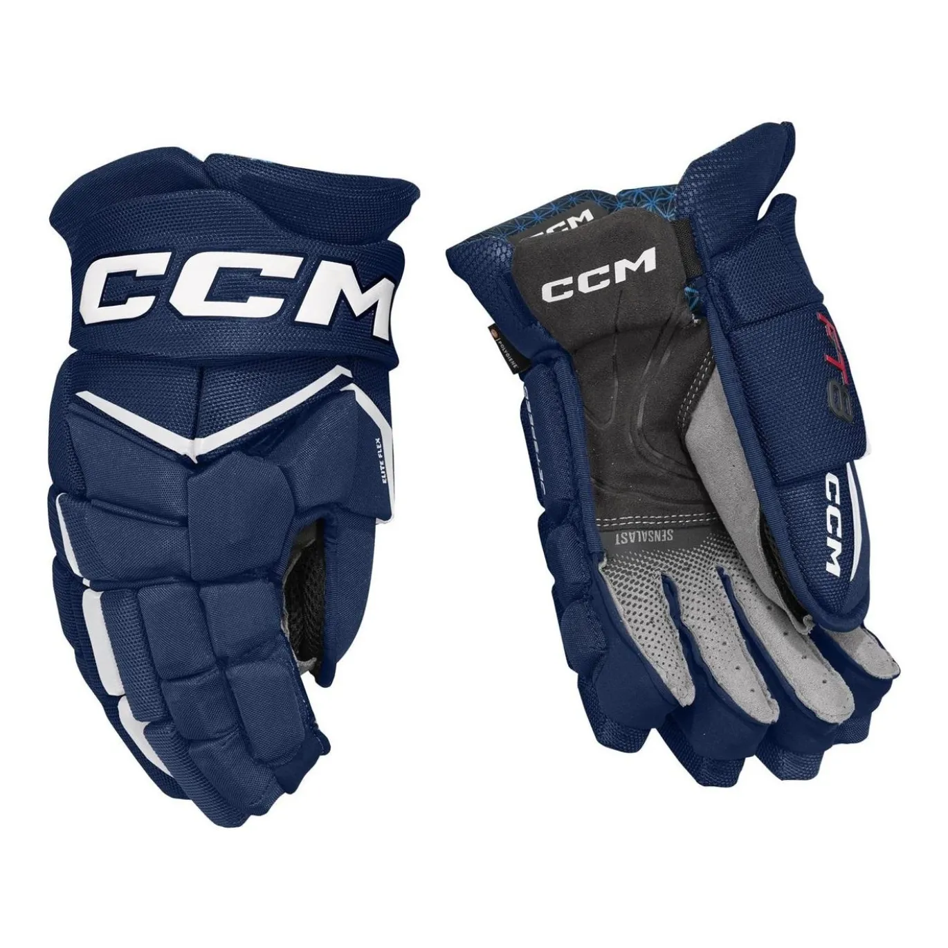 CCM Hockeyhandskar Jetspeed FT8 Jr Navy/White