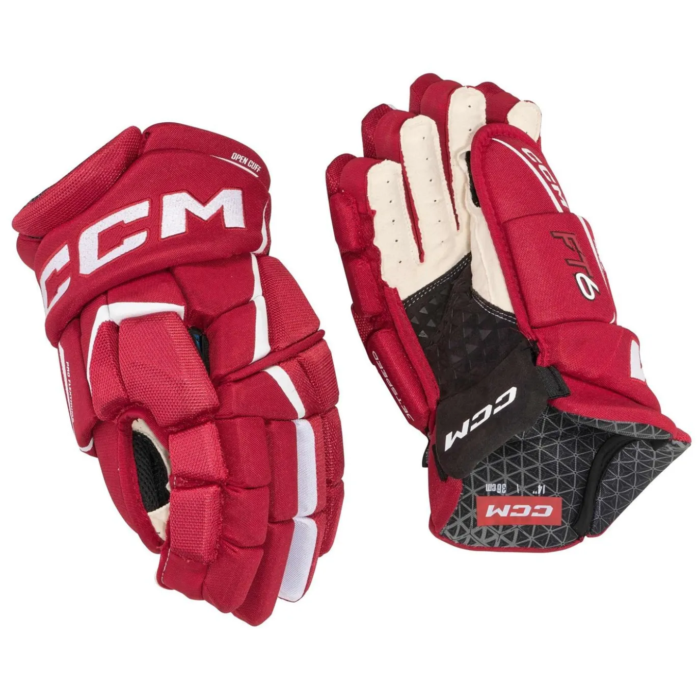 CCM Hockeyhandskar Jetspeed FT6 Jr Red/White