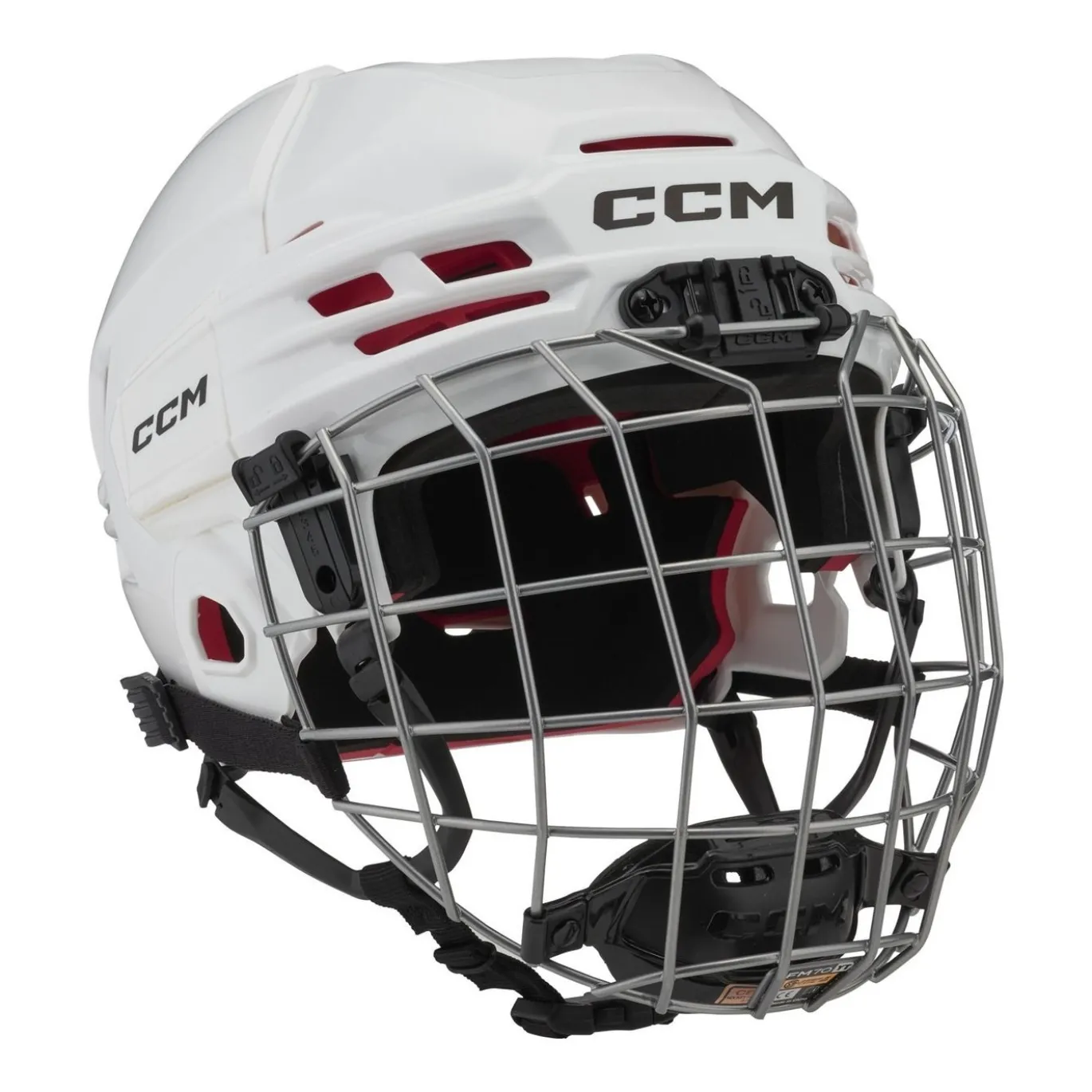 CCM Hockeyhjälm Tacks 70 Combo Yth Vit