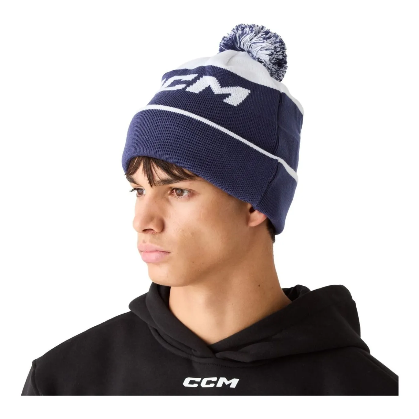 CCM Mössa Pom Knit Polar Fleece Team Navy