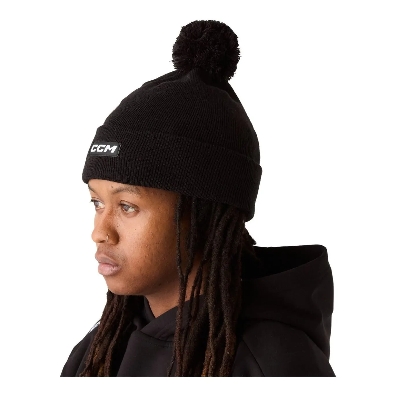 CCM Mössa Pom Knit Team Black