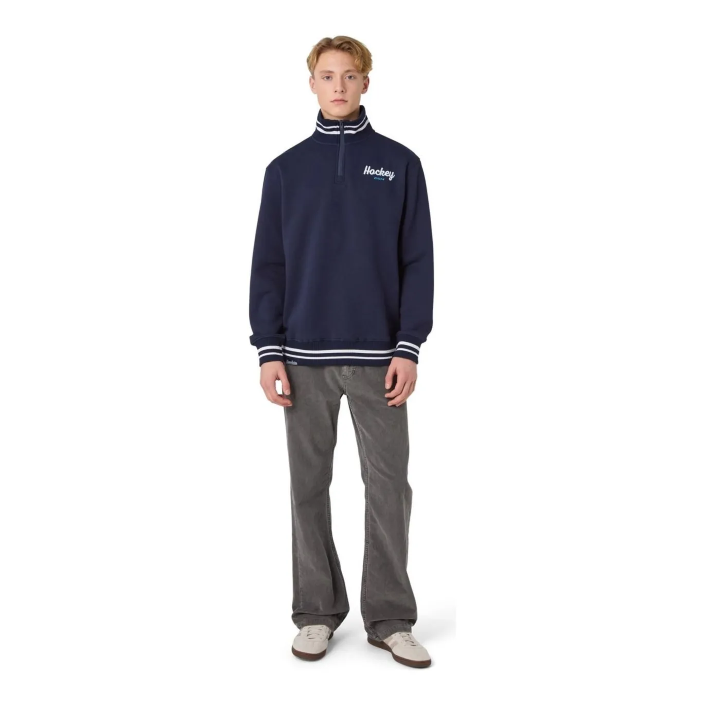 CCM Tröja Stripe Quarter Zip Sr Navy