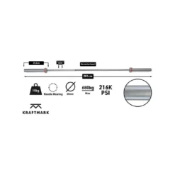 Kraftmark Internationell Skivstång 50Mm Cf 15Kg 3.0